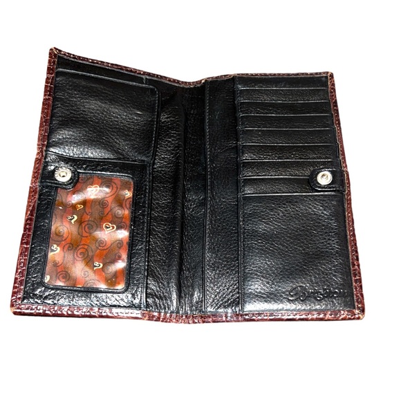 Brighton Dark Brown Leather Check Book Holder Vintage - Picture 3 of 5